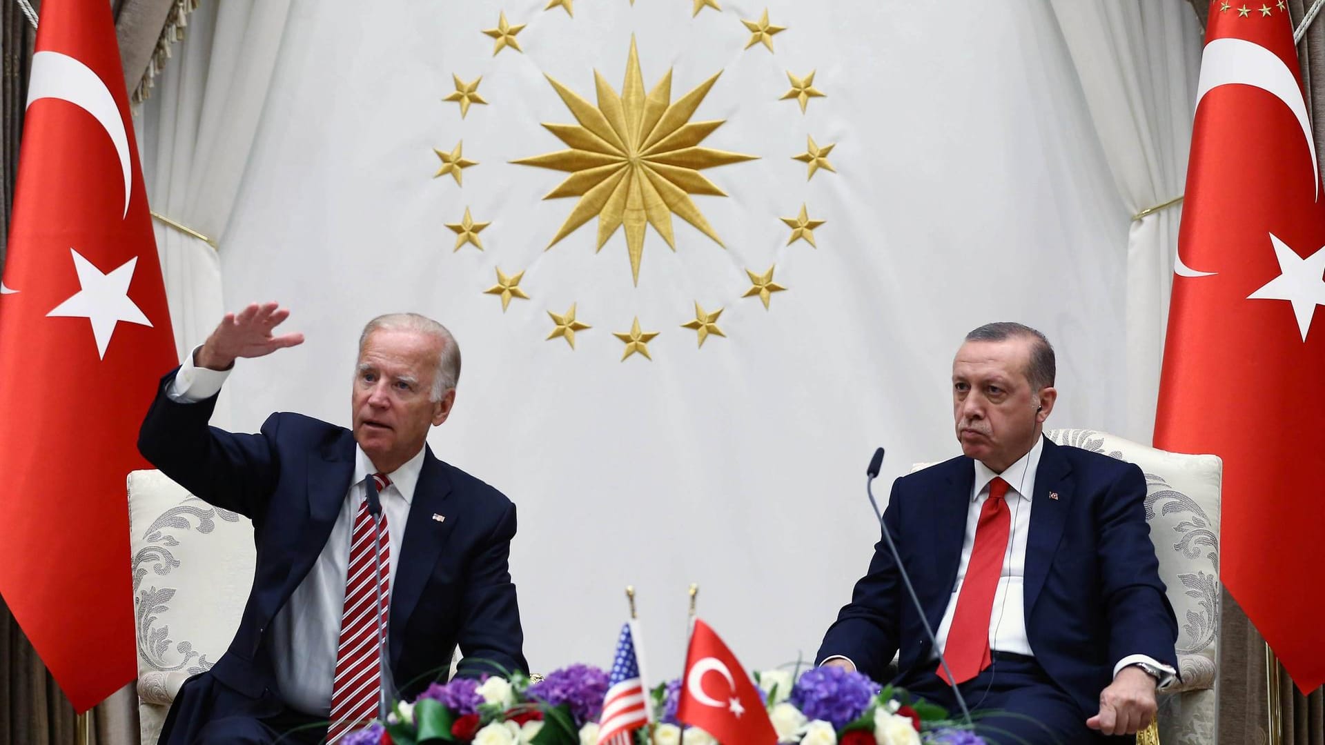 Joe Biden und Recep Erdogan bei einem Treffen 2016. Wegen des Völkermordes an Armenien droht Streit zwischen den beiden Präsidenten. Joe Biden und Recep Erdogan bei einem Treffen 2016. Wegen des Völkermordes an Armenien droht Streit zwischen den beiden Präsidenten.