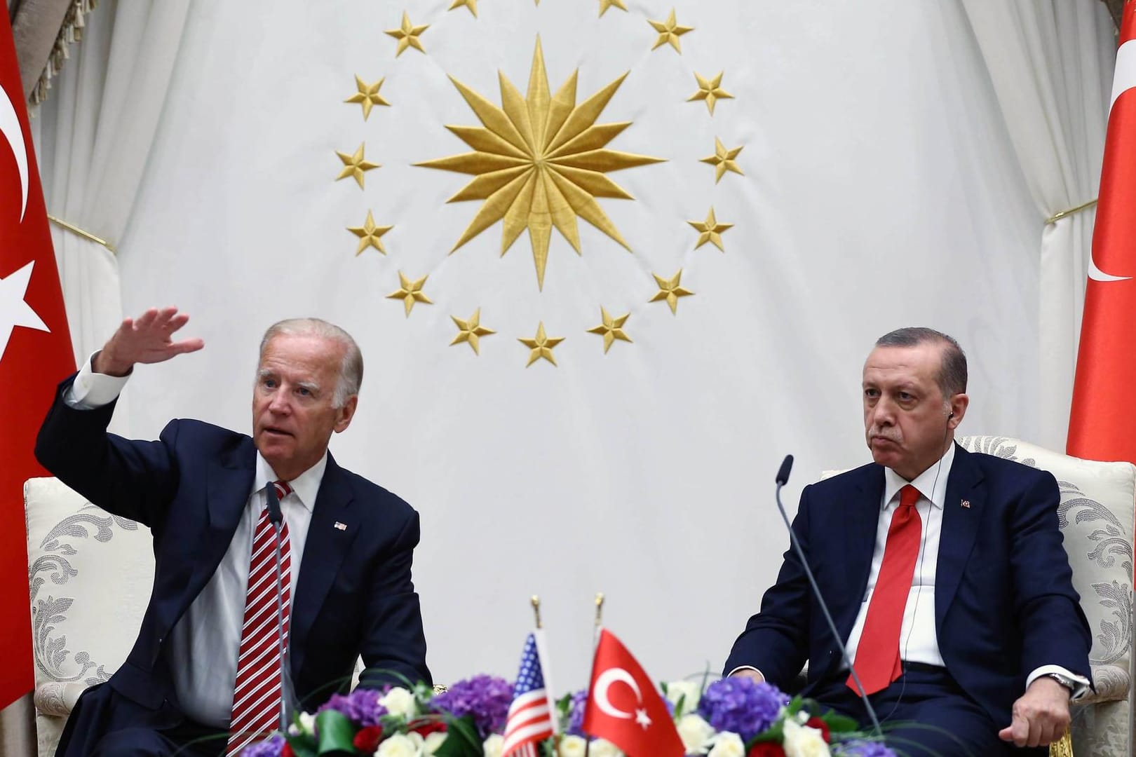 Joe Biden und Recep Erdogan bei einem Treffen 2016. Wegen des Völkermordes an Armenien droht Streit zwischen den beiden Präsidenten.