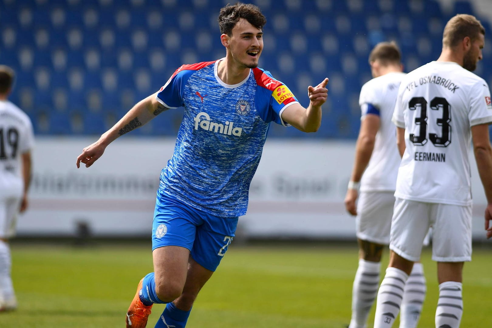 2. Bundesliga: Janni Serra erzielte das 1:0 für Holstein Kiel in Osnabrück.