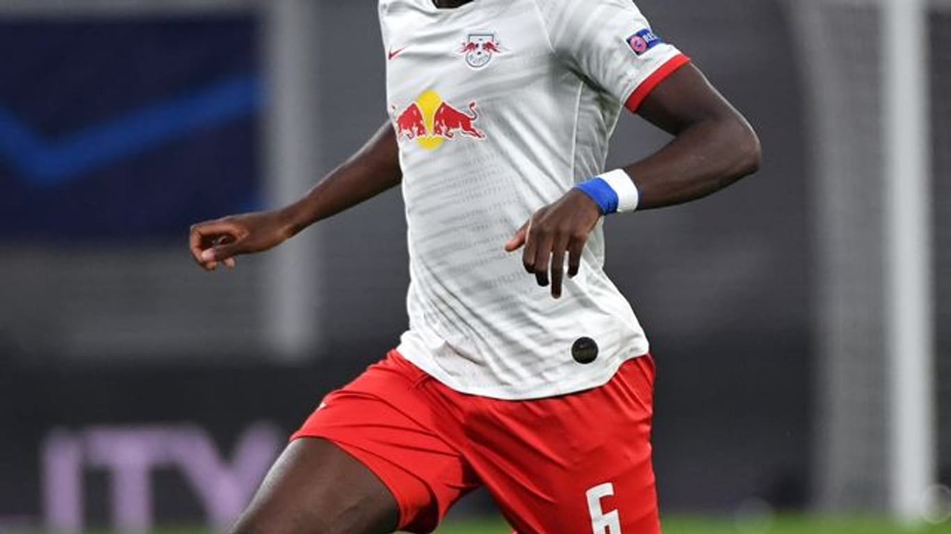 Steht gegen den VfB Stuttgart in der Startelf von RB Leipzig: Ibrahima Konaté in Aktion.