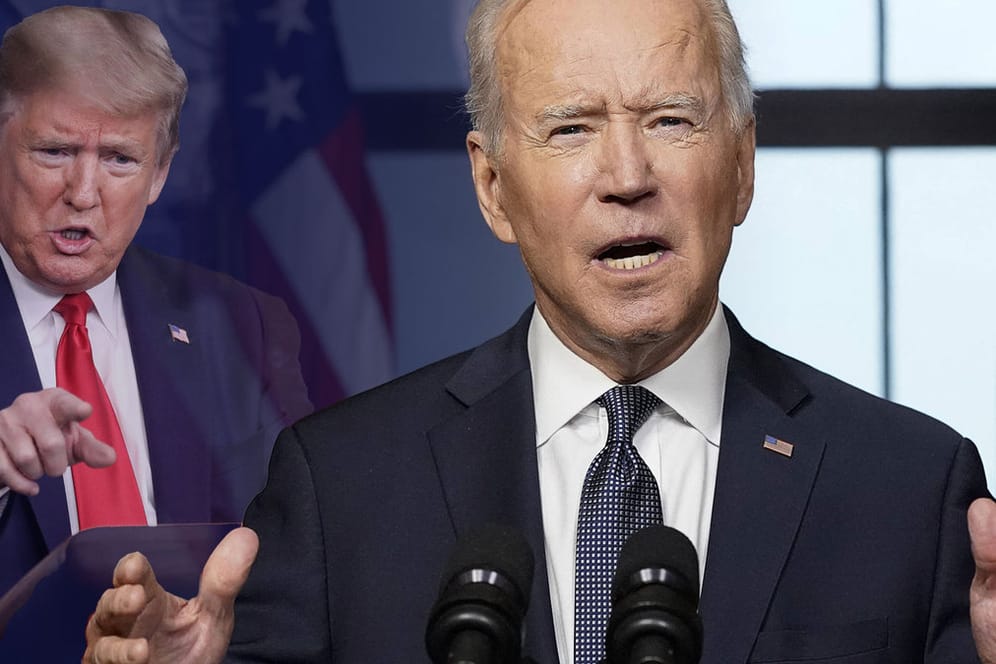 Joe Biden und sein Vorgänger Donald Trump: Der derzeitige US-Präsident hat seine ersten 100 Tage sehr erfolgreich regiert, so Politikwissenschaftler Stephan Bierling.