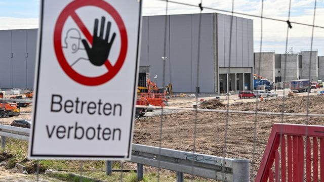 Das Baugelände der Tesla Gigafactory östlich von Berlin: Hier wurden offenbar Leitungen verlegt, ohne dass es eine Genehmigung dafür gab.