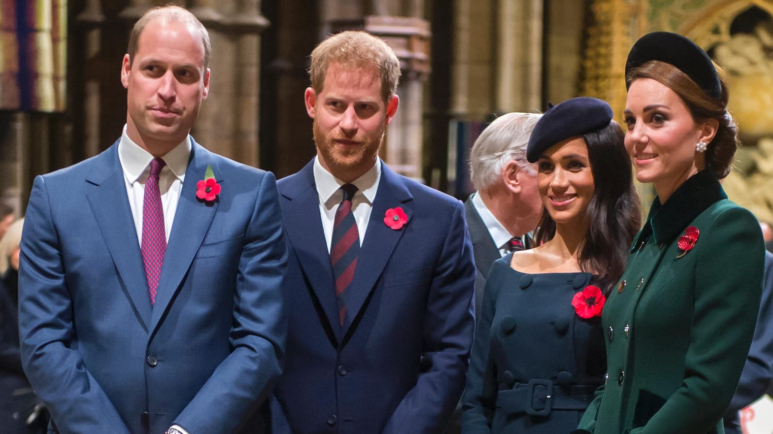 Prinz William, Prinz Harry, Herzogin Meghan und Herzogin Kate: Das Verhältnis der Paare soll angespannt sein. Prinz William, Prinz Harry, Herzogin Meghan und Herzogin Kate: Das Verhältnis der Paare soll angespannt sein.
