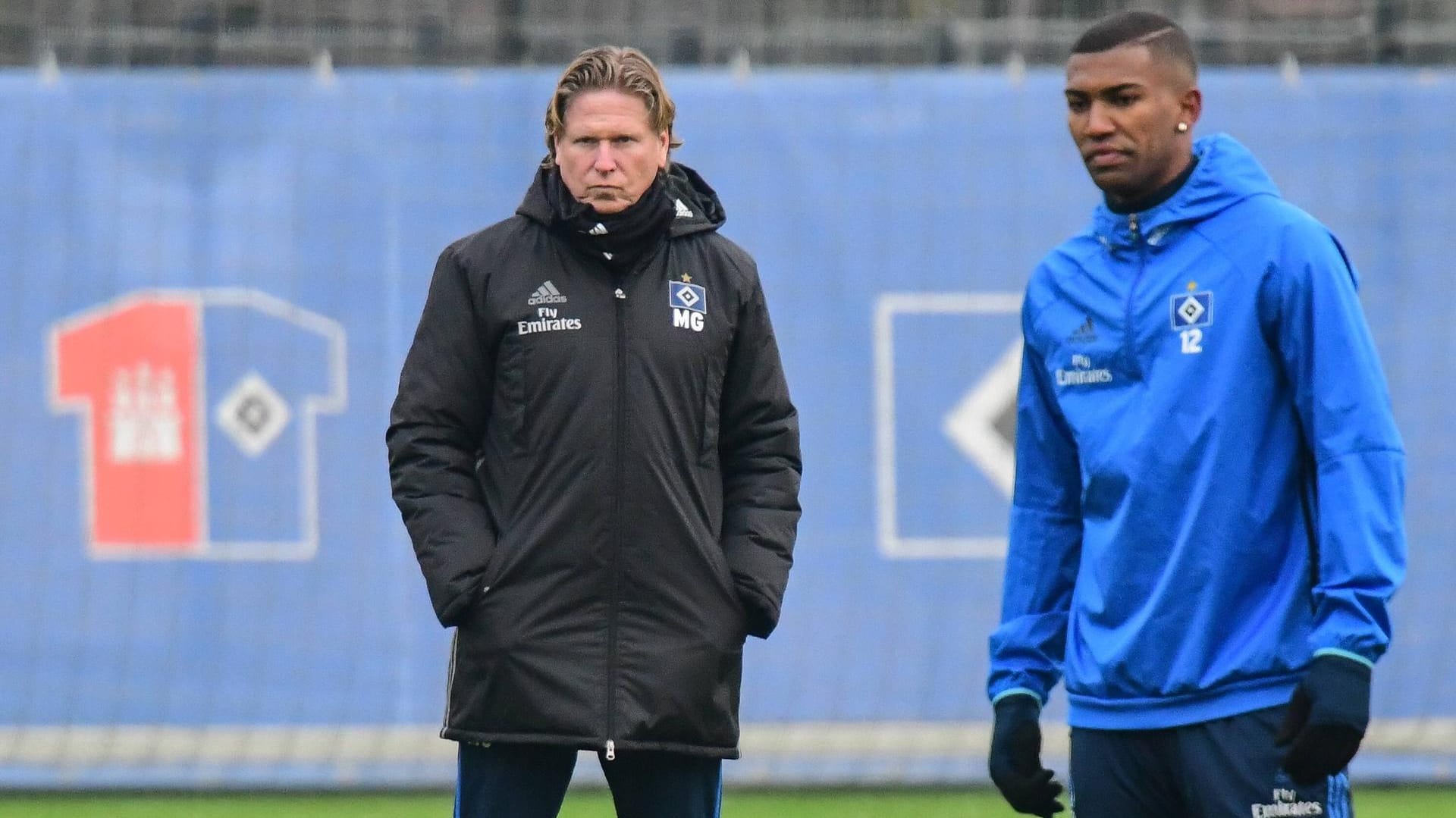 Markus Gisdol (l.) holte Walace nach Hamburg, war aber nach einem Jahr nicht mehr sein Trainer.