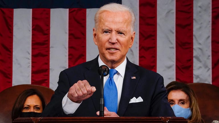US-Präsident Joe Biden im US-Kongress: Nordkorea bezeichnete Bidens Äußerungen als nicht tolerierbar.