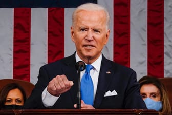 US-Präsident Joe Biden im US-Kongress: Nordkorea bezeichnete Bidens Äußerungen als nicht tolerierbar.