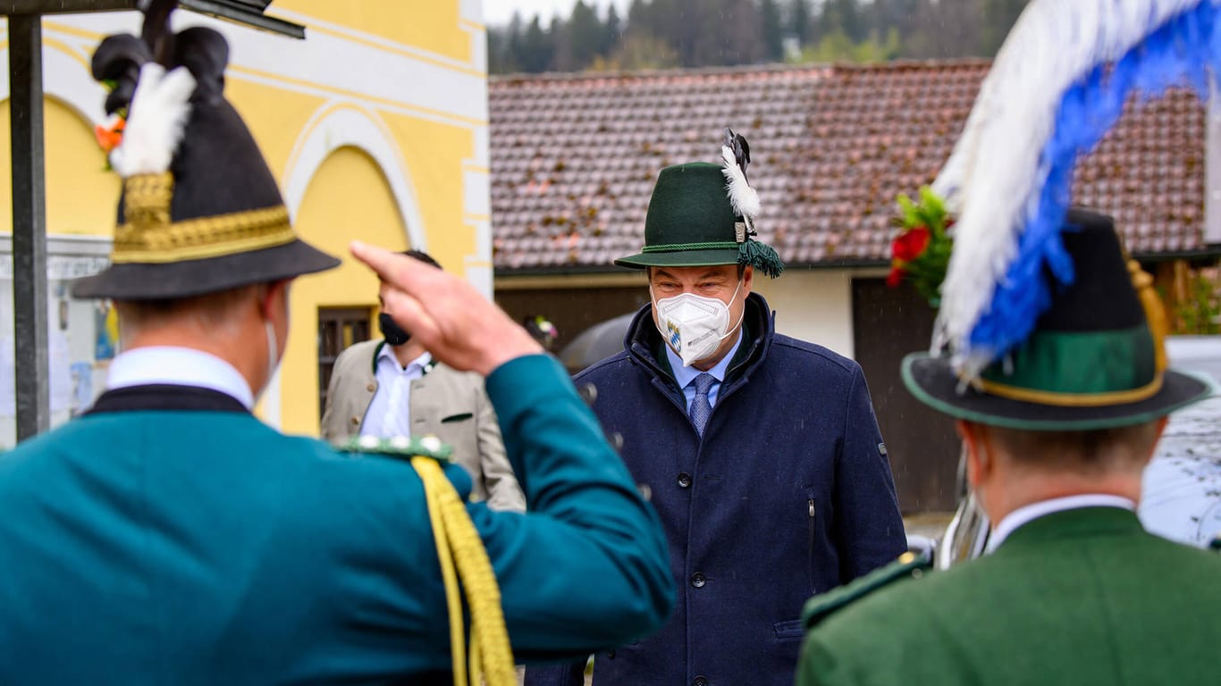 Er kann auch traditionell: Markus Söder beim Patronatstag der Bayerischen Gebirgsschützen am 2. Mai