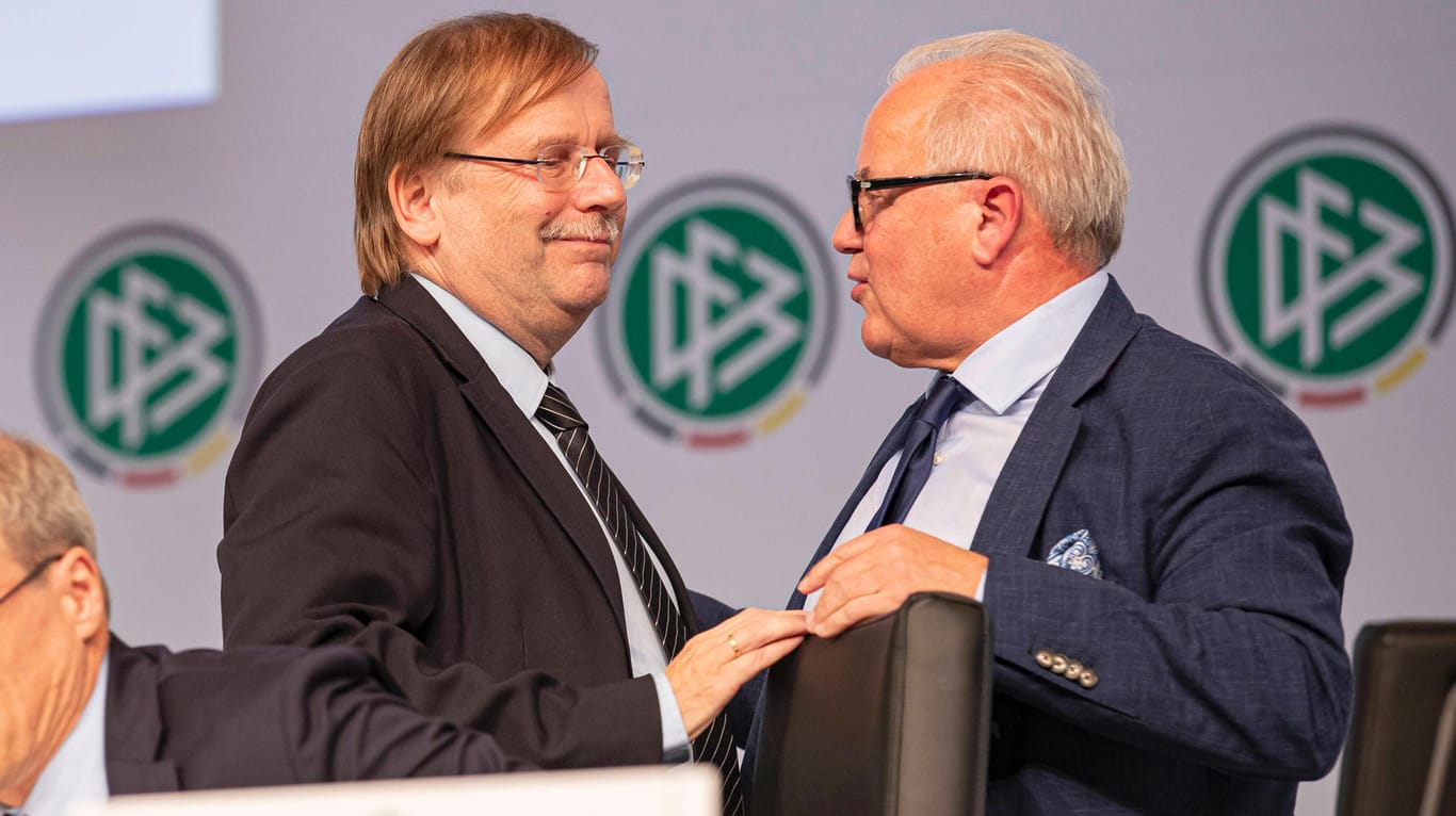Rainer Koch (l.) wurde von DFB-Präsident Fritz Keller verbal verunglimpft.