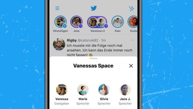 Der violette Kreis in der Timeline bedeutet, dass die- oder derjenige gerade einen Audio-Space hostet. Der violette Kreis in der Timeline bedeutet, dass die- oder derjenige gerade einen Audio-Space hostet.