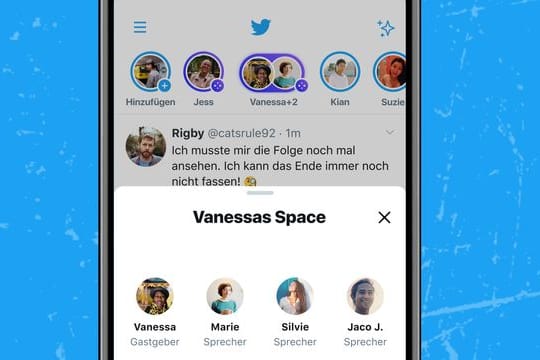 Der violette Kreis in der Timeline bedeutet, dass die- oder derjenige gerade einen Audio-Space hostet.