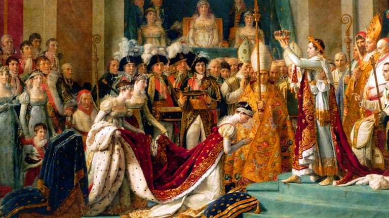 Krönung: Die Krone Frankreichs setzte sich Napoleon Bonaparte selbst aufs Haupt. Wie seiner Gattin.