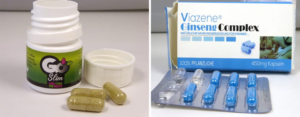 Illegale Arzneimittel: Eine Behörde warnt vor dem Schlankheitsmittel "Go Slim" und dem Potenzmittel "Viazene Ginseng Complex".
