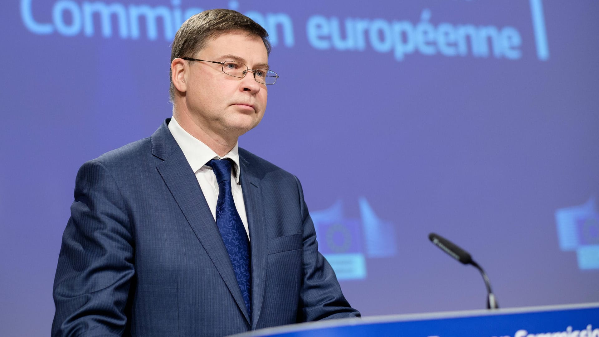 Valdis Dombrovskis: Der Vizepräsident der EU-Kommission hält das Umfeld für ein Abkommen mit China momentan für "nicht günstig".