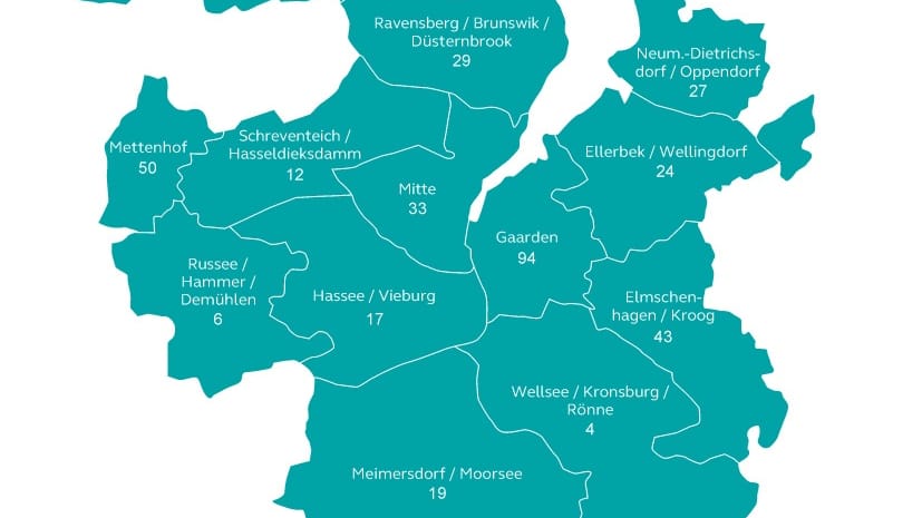 Kiel am dichtesten besiedelten Ortsteile weisen die meisten Infektionen mit dem Coronavirus auf.