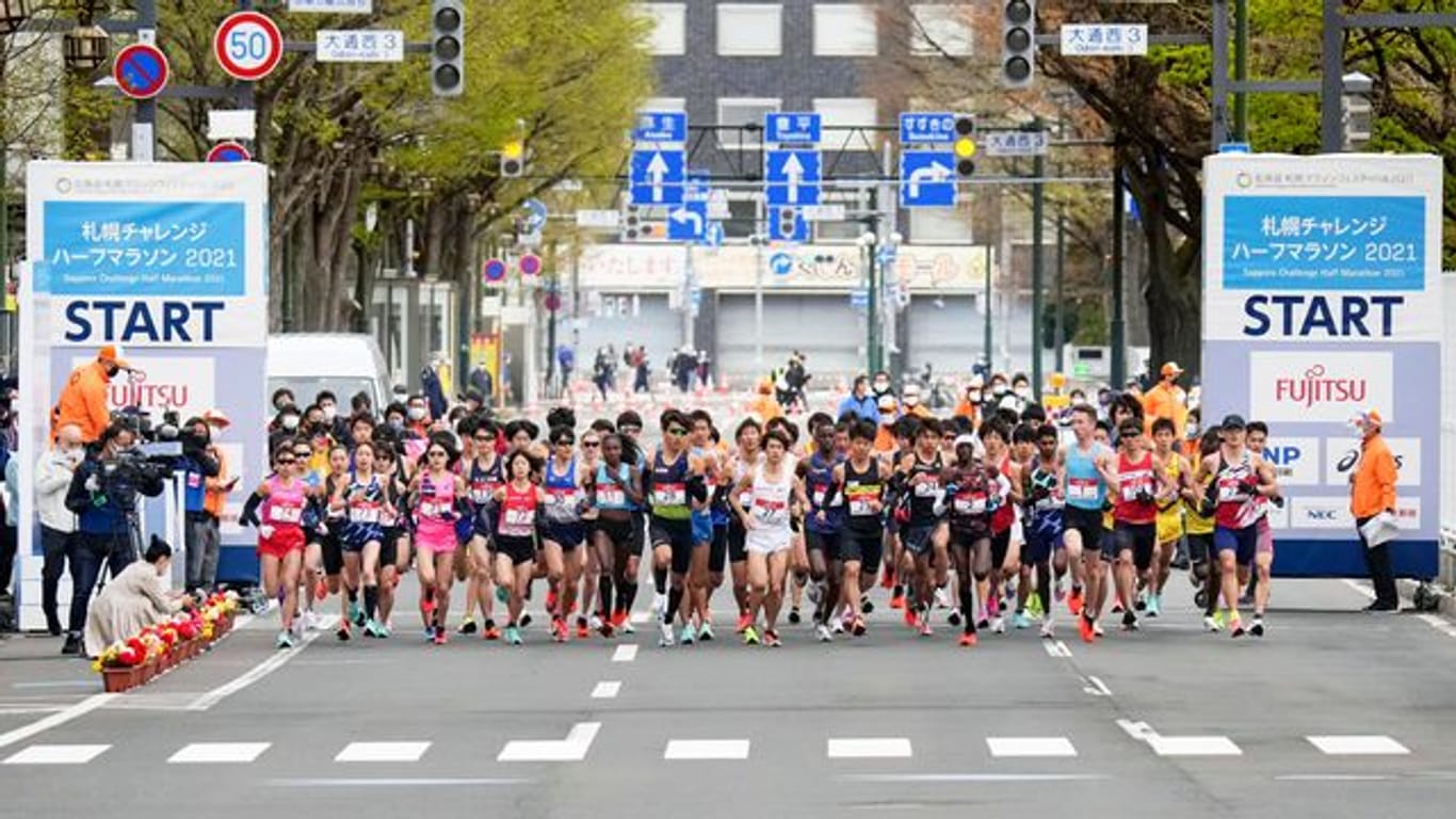 Der Halbmarathon-Test in Sapporo wurde unter Ausschluss von Zuschauern veranstaltet.