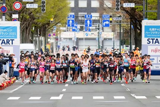 Der Halbmarathon-Test in Sapporo wurde unter Ausschluss von Zuschauern veranstaltet.