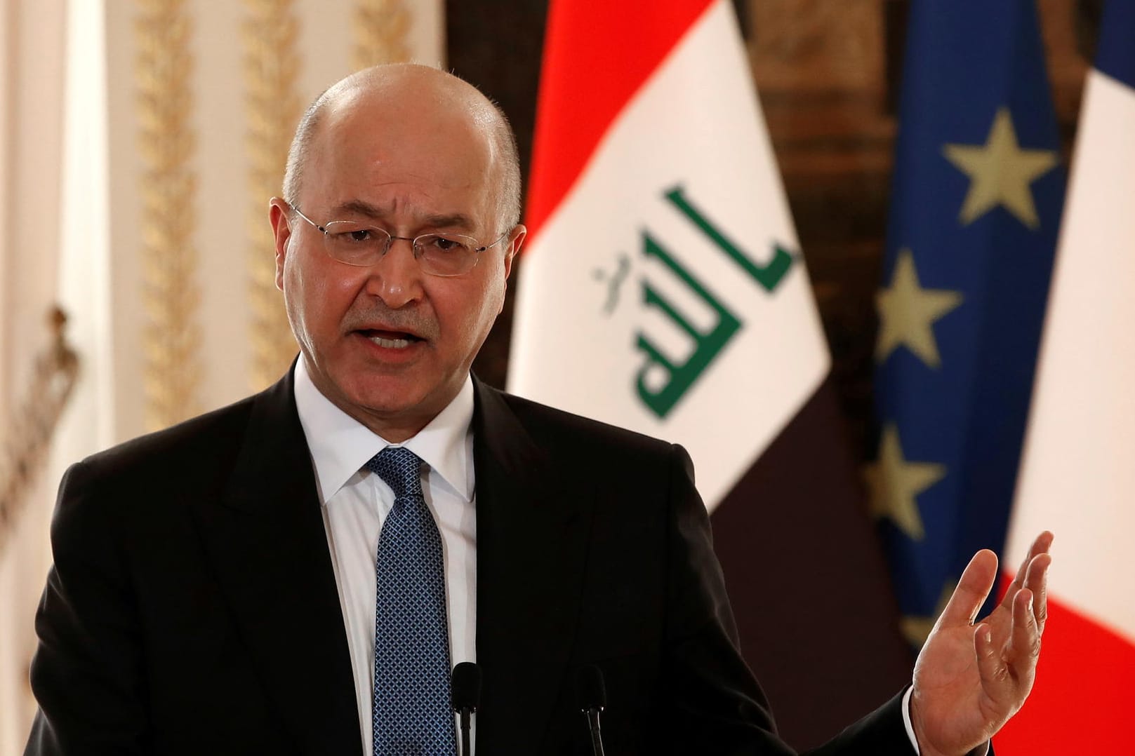 Der irakische Präsident Barham Salih: Die Gespräche zwischen dem Iran und Saudi-Arabien seien "laufend, wichtig und bedeutend".