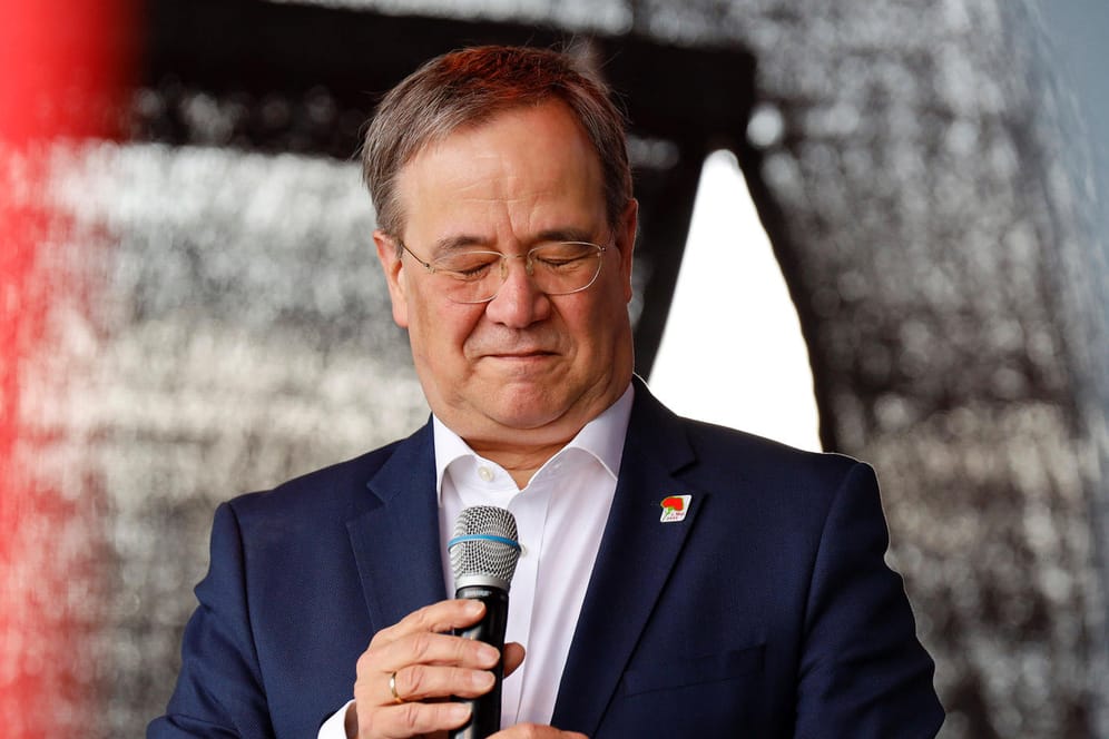 Armin Laschet in Nordrhein-Westfalen bei einer Kundgebung: Reicht das, um Kanzler zu werden?
