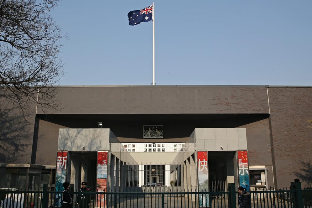 Australische Botschaft in Peking: Die Stimmung zwischen den Staaten ist angespannt.