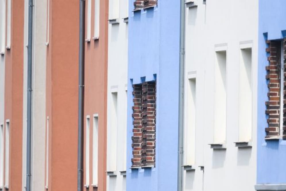 Blick auf Mehrfamilienhäuser in der Innenstadt von Braunschweig.