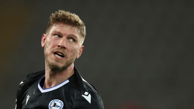 Der Vertrag des Bielefelder Stürmers Fabian Klos läuft aus.