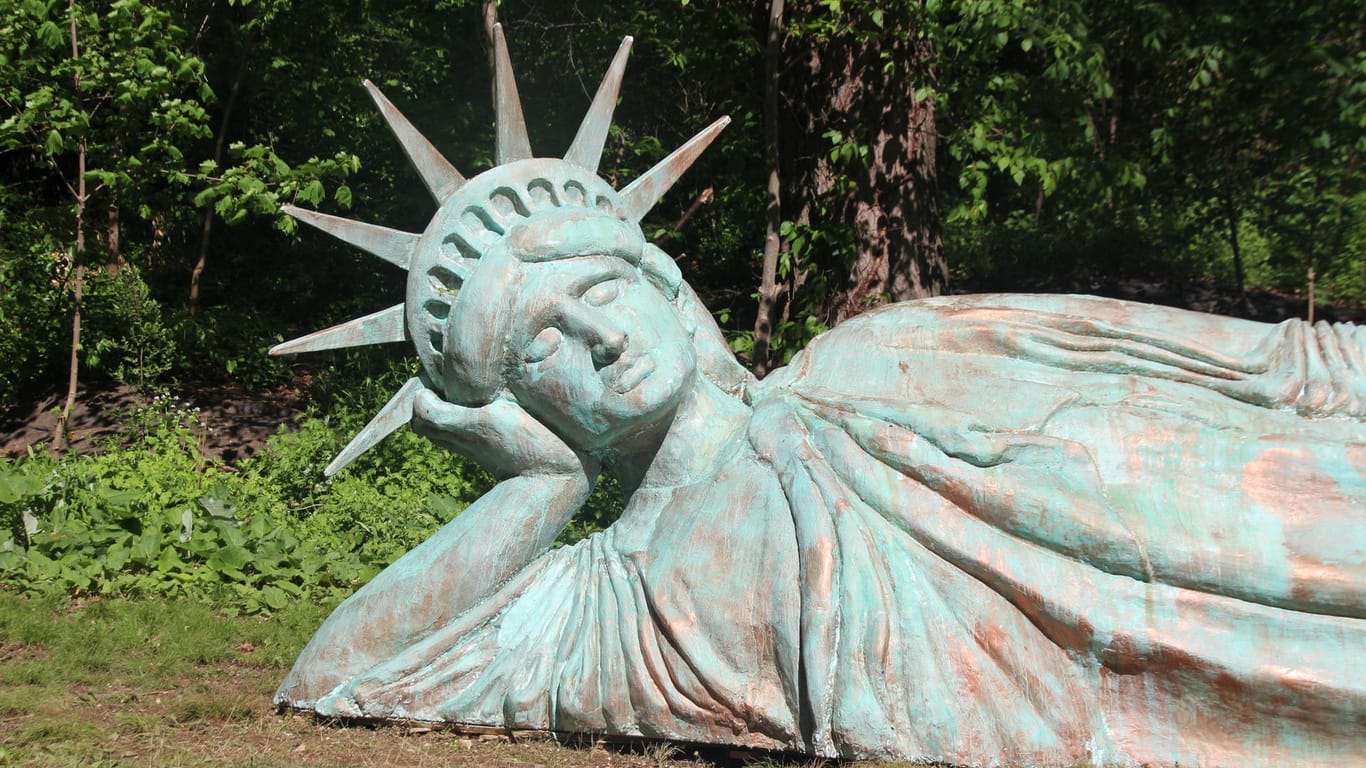 Die neue "Lady Liberty": Sie sonnt sich im Morningside Park im Viertel Harlem im Norden Manhattans.