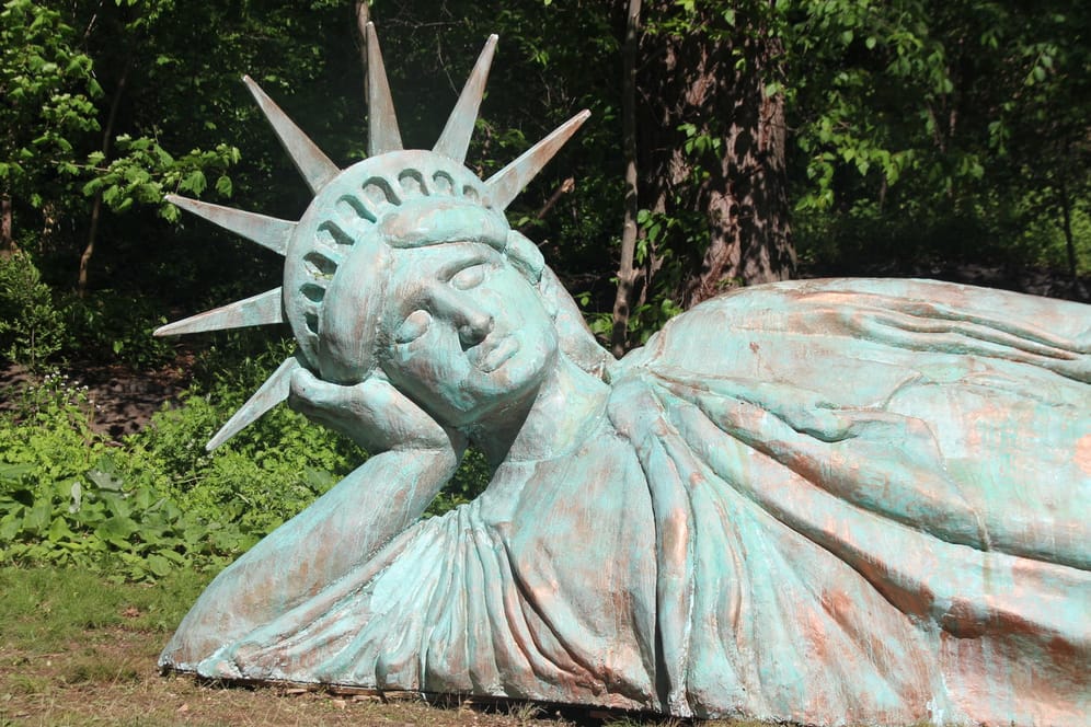 Die neue "Lady Liberty": Sie sonnt sich im Morningside Park im Viertel Harlem im Norden Manhattans.