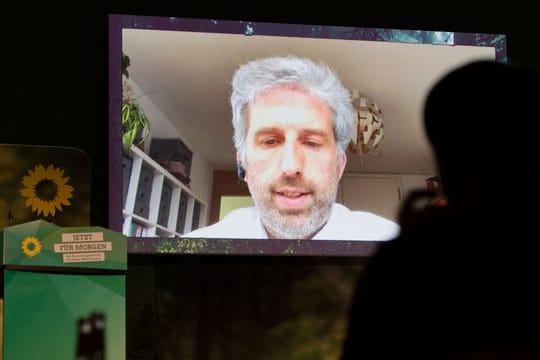 Boris Palmer ist beim Online-Parteitag seines Landesverbands per Video zugeschaltet.