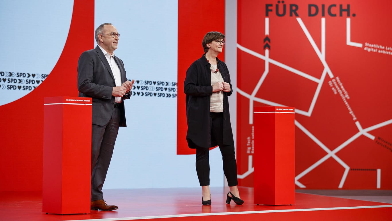 SPD-Parteivorsitzende Saskia Esken und Norbert Walter-Borjans: Der Parteitag findet online statt. Es sind 600 Delegierte zugeschaltet.