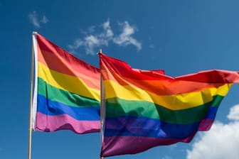 Regenbogenfahnen wehen im Wind (Symbolbild): Überall in Deutschland sollen gleichgeschlechtliche Paare gesegnet werden.