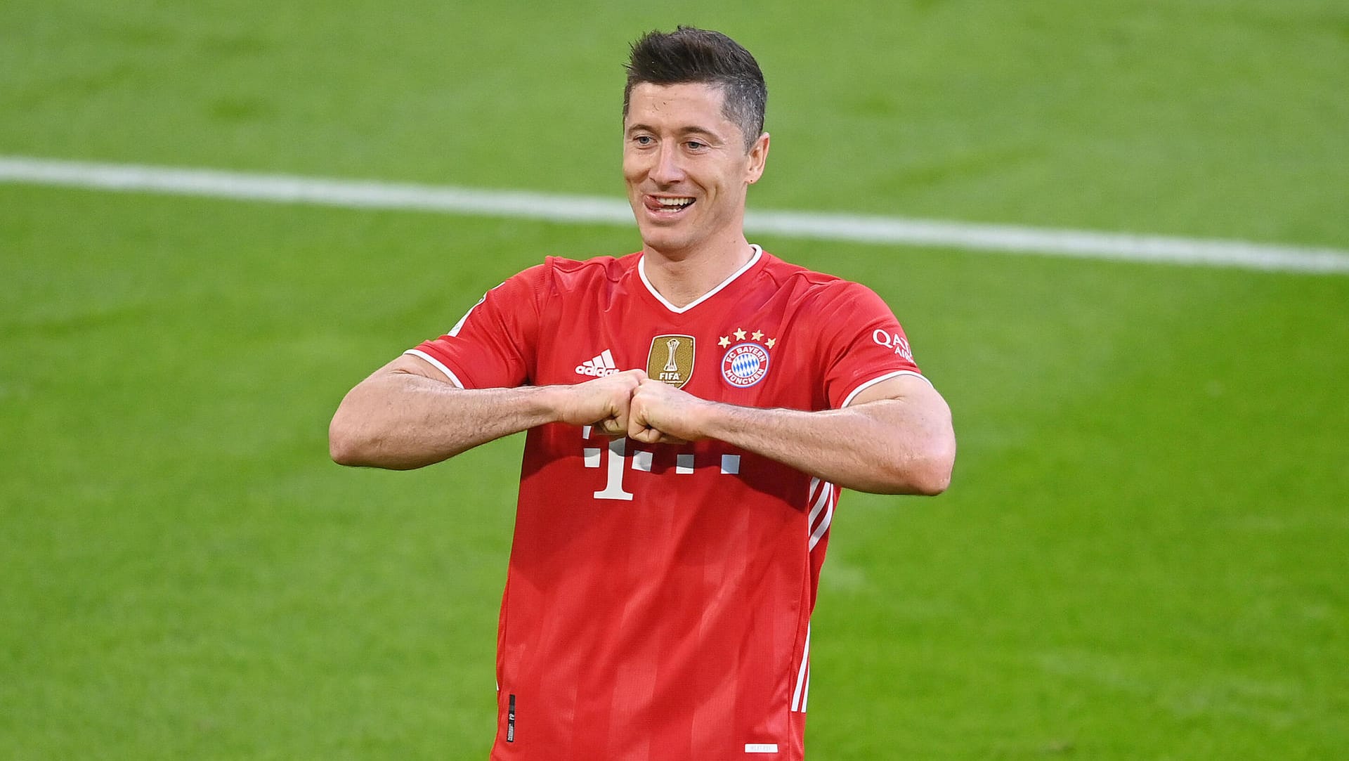 Nur noch ein Tor fehlt ihm, um den Rekord einzustellen: Robert Lewandowski.