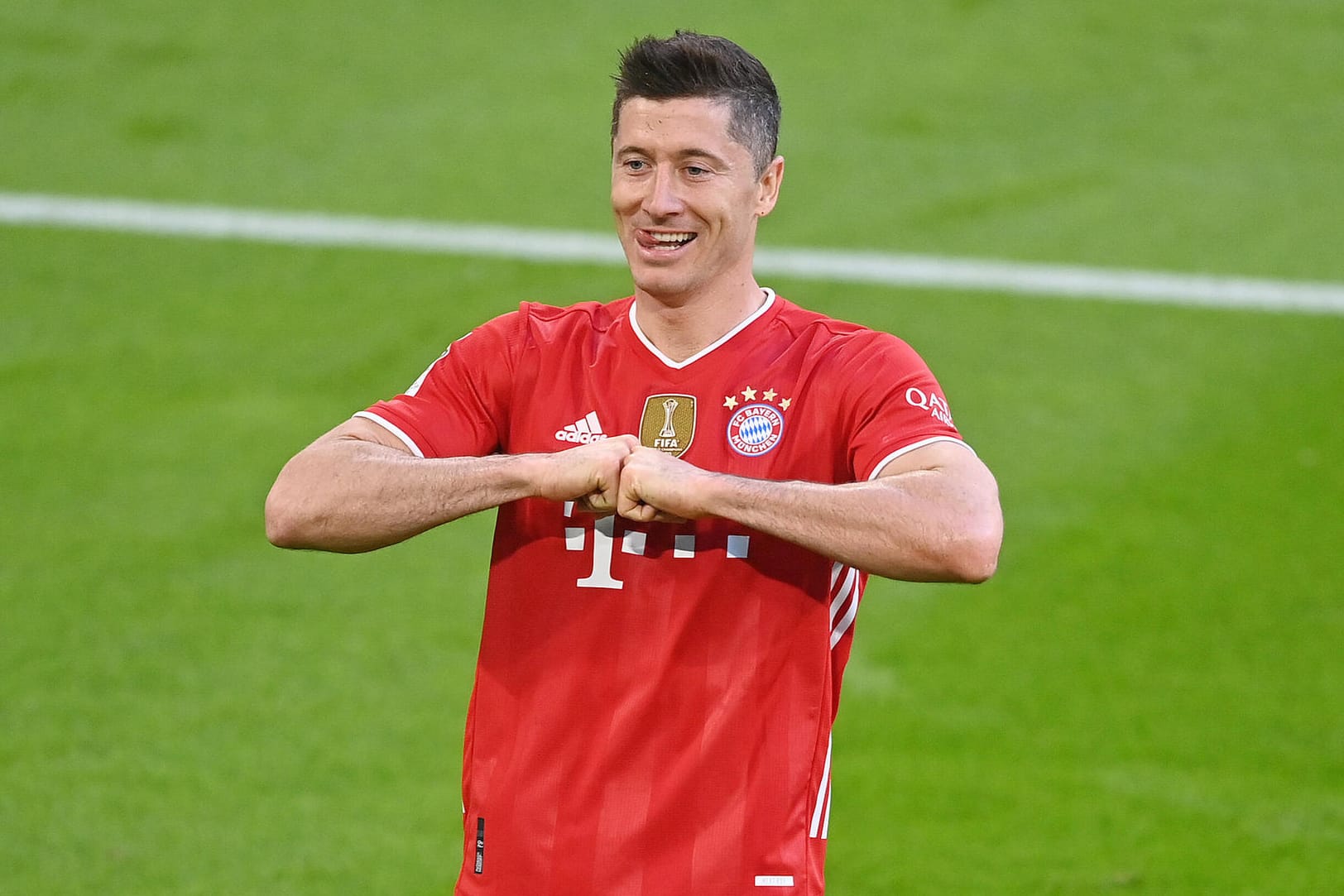 Nur noch ein Tor fehlt ihm, um den Rekord einzustellen: Robert Lewandowski.