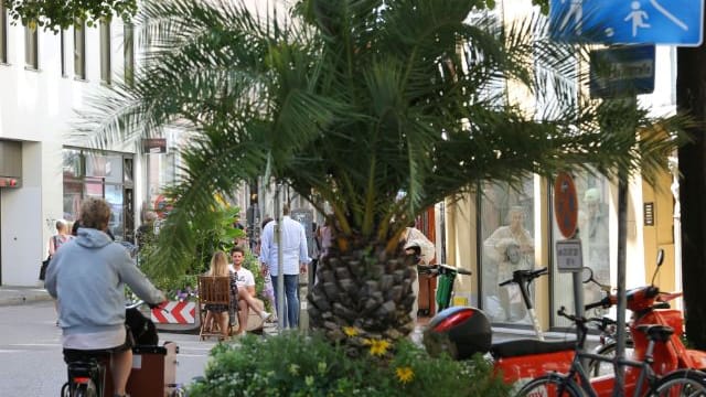 Die Westenrieder Straße wird wieder eine von Münchens Sommerstraßen (Archivbild): Viel Grün und mehr Platz laden zum Verweilen ein.