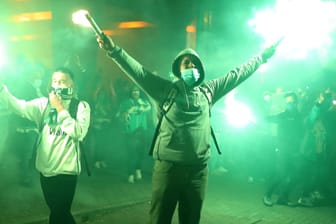 May 12, 2021, Lisbon, Portugal: Sporting s fans celebrate the Portuguese football League title at the streets in Lisbon