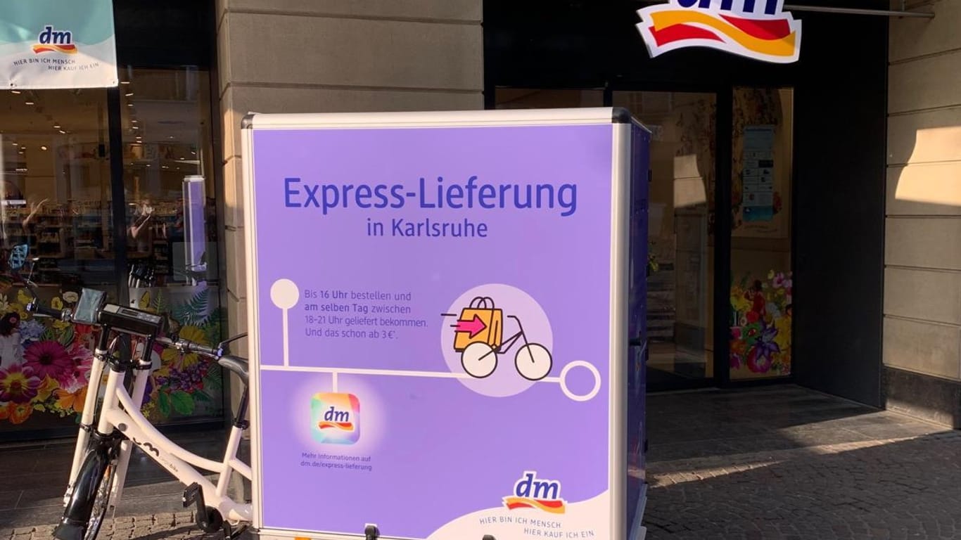 Express-Lieferung: dm testet derzeit die Lieferung per Lastenrad.