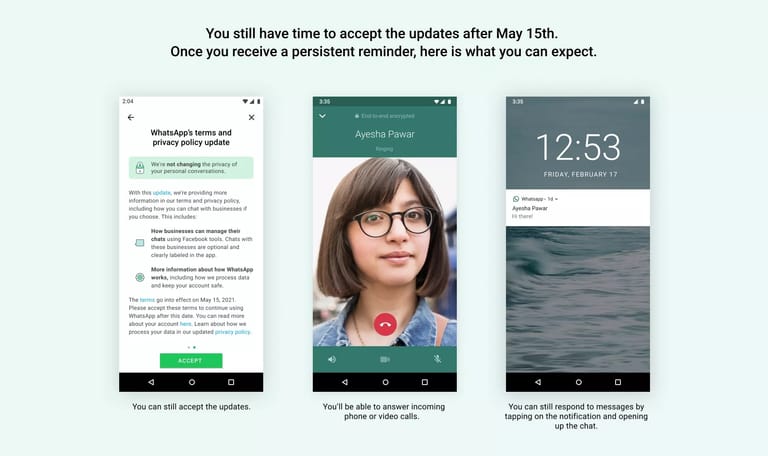 Womit Nutzer laut WhatsApp nach dem 15. Mai rechnen müssen.