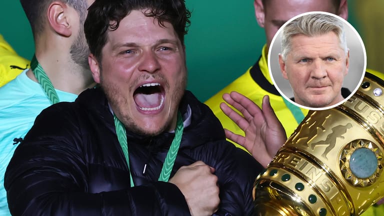 Plötzlich Pokalsieger: Dortmunds Interimstrainer Edin Terzic im Berliner Olympiastadion.