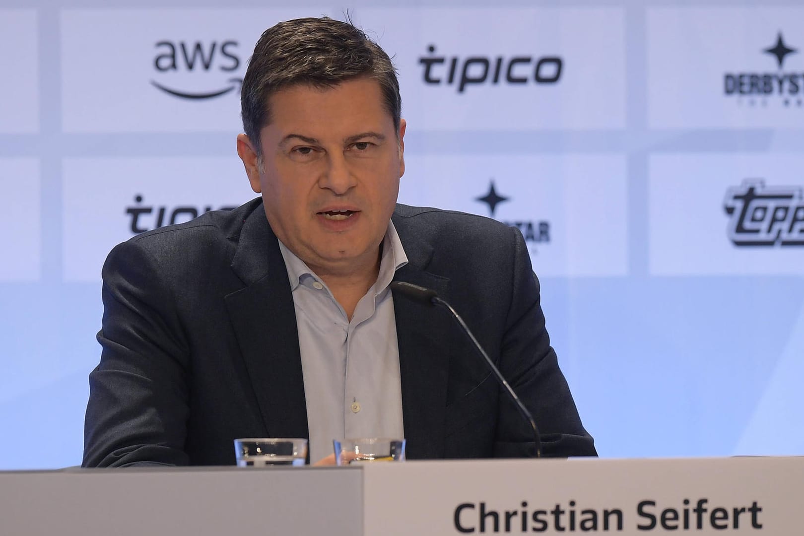 Christian Seifert bei der Mitgliederversammlung der DFL (Archivbild). Er will nicht DFB-Präsident werden.