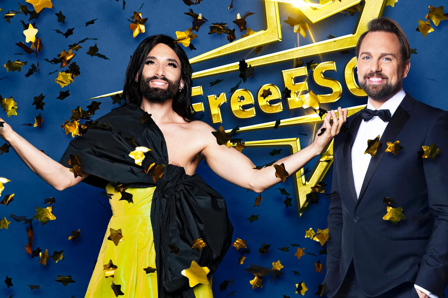 "Free ESC": Conchita Wurst und Steven Gätjen moderierten den Raab-Wettbewerb.