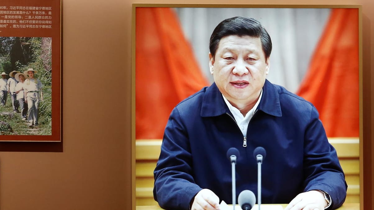 Ein Bild von Xi Jinping im chinesischen Nationalmuseum: Chinas Präsident setzt Pekings Führungsanspruch in der Welt energisch durch.