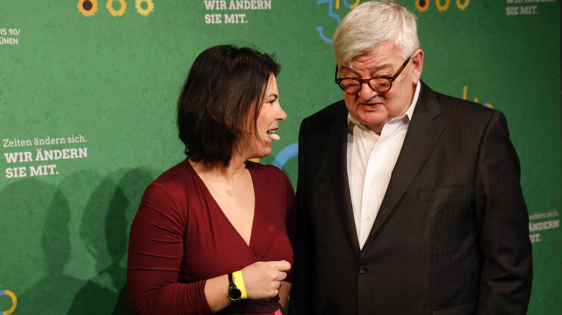 Grünen-Vorsitzende Annalena Baerbock und der ehemalige Vizekanzler Joschka Fischer: Er traut ihr zu, das Zeug zur Kanzlerin zu haben.