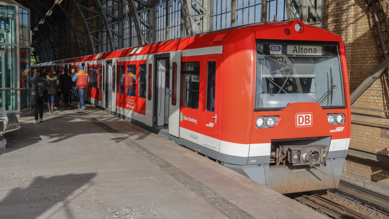 Eine S-Bahn steht an einem Gleis (Symbolbild): Der Bahnverkehr musste für 35 Minuten unterbrochen werden.
