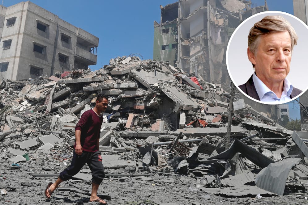 Ein zusammengestürztes Haus nach einem israelischen Luftangriff im Gaza-Streifen: Die erneute Eskalation der Gewalt helfe Netanyahu und der Hamas, meint t-online-Kolumnist Gerhard Spörl.