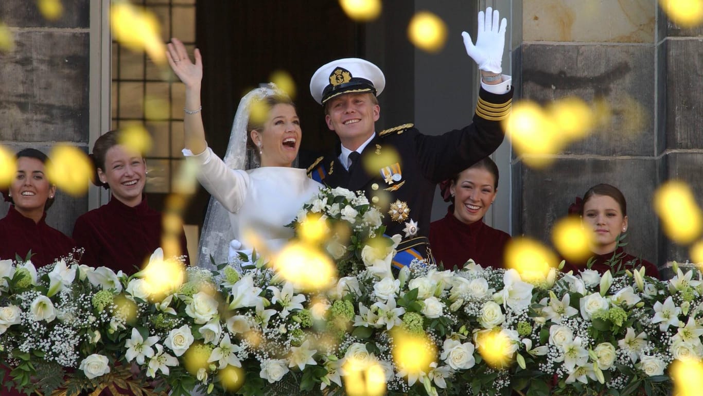 2. Februar 2002: Máxima und Willem-Alexander bei ihrer Hochzeit.