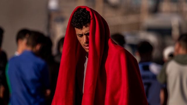 Ein Migrant in der spanischen Enklave Ceuta.
