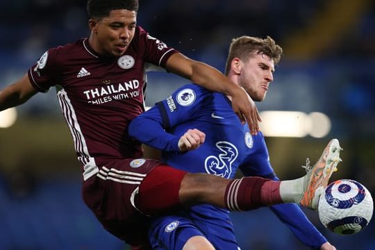 Bekam von den Chelsea-Fans gegen Leicester ein Lied gewidmet: Timo Werner (r).