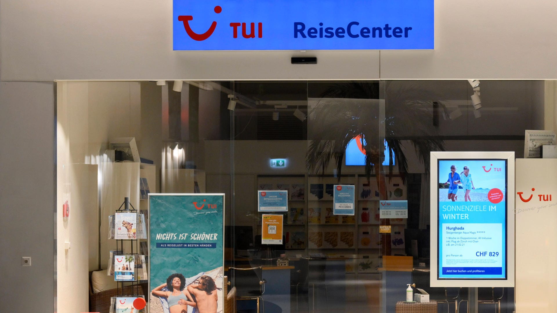 Ein Tui-Reisecenter (Symbolbild): 55 Tui-Reisebüros öffnen auch nach der Krise nicht mehr.