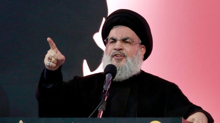 Hassan Nasrallah, Hisbollah-Chef, spricht am Aschura-Tag.