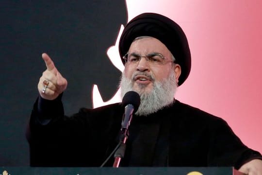 Hassan Nasrallah, Hisbollah-Chef, spricht am Aschura-Tag.