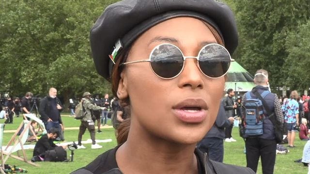 Das Videostandbild zeigt die Black-Lives-Matter-Aktivistin Sasha Johnson. Das Videostandbild zeigt die Black-Lives-Matter-Aktivistin Sasha Johnson.